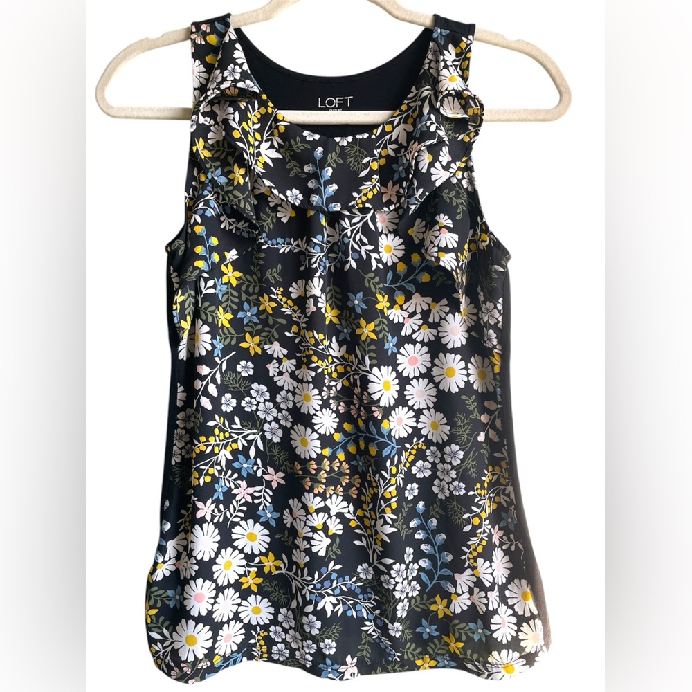 Black Floral Tank Top